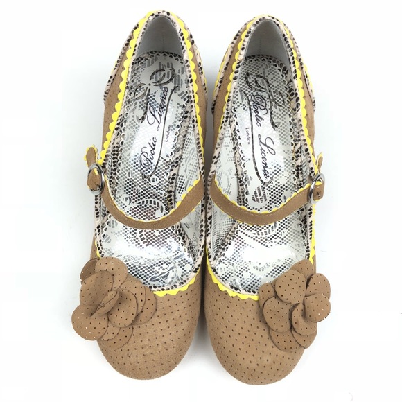 POETIC LICENCE shoes 7.5 brown yellow suede flower - Picture 4 of 8
